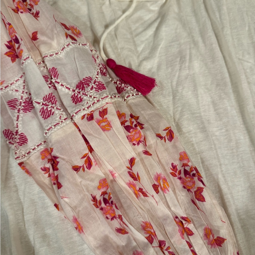 Free People flowy tunic dress NWT embroidered and beaded gorgeous sleeves L - Picture 4 of 8